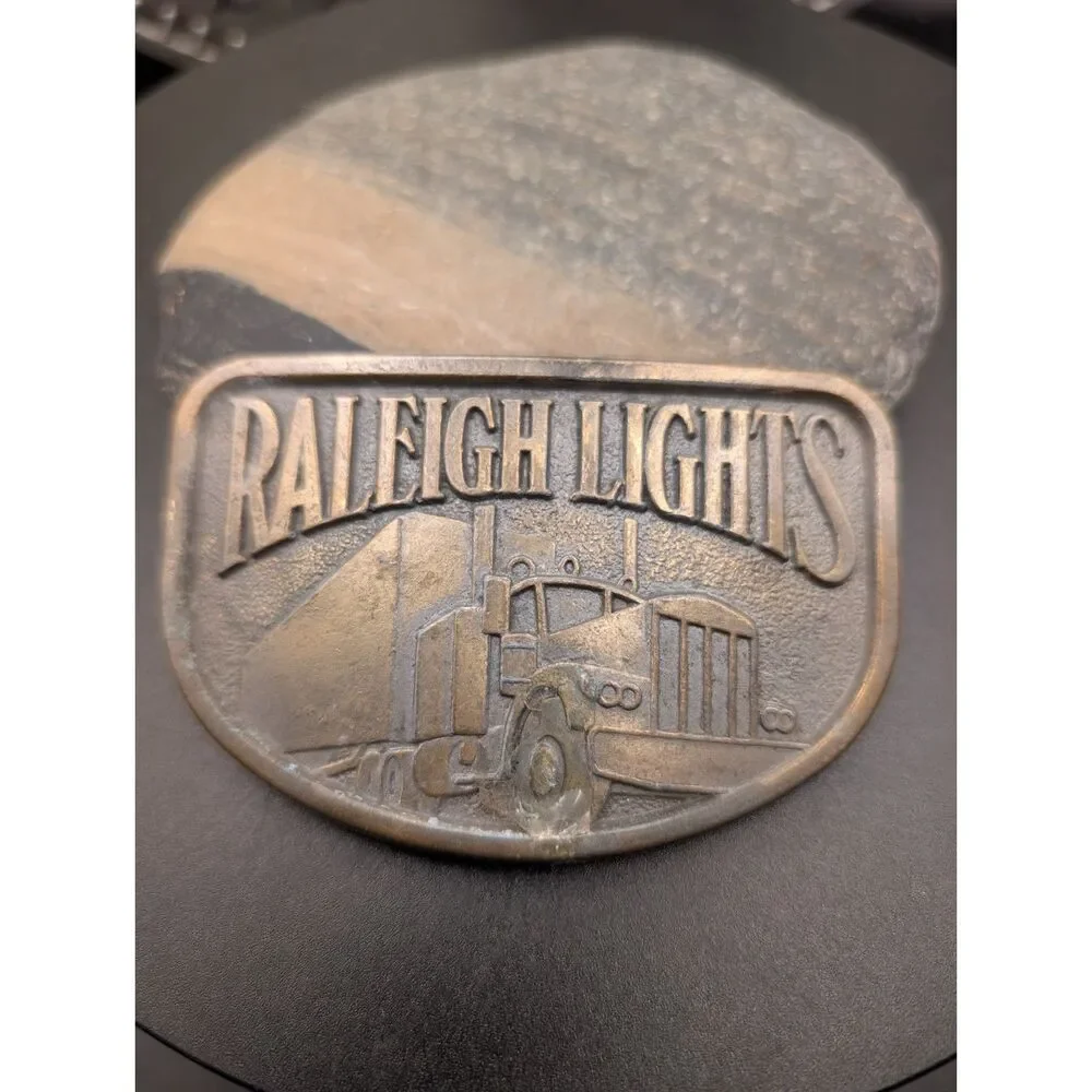 Vintage Raleigh Lights Belt Buckle – Truck Design – Cast Metal